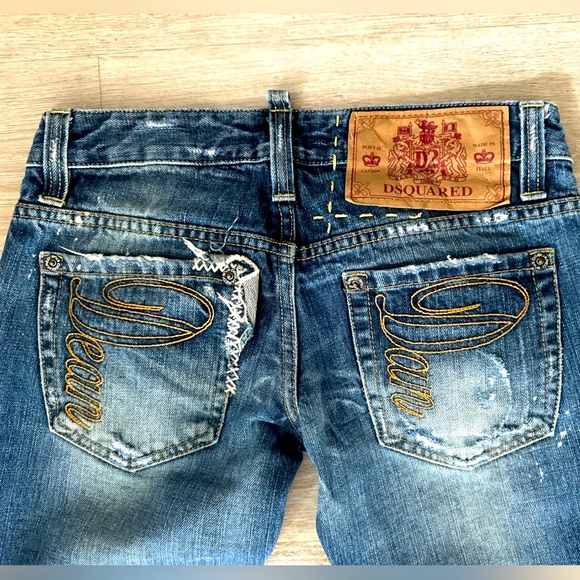 4 a very SWEET PF 2006 DSquared2 DISTRESSED “ LOW RISE” Straight Leg Jeans - Picture 4 of 15